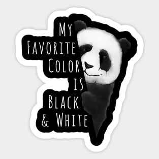 My Favorite Color Is Black & White Panda-Bear Drawing Sticker